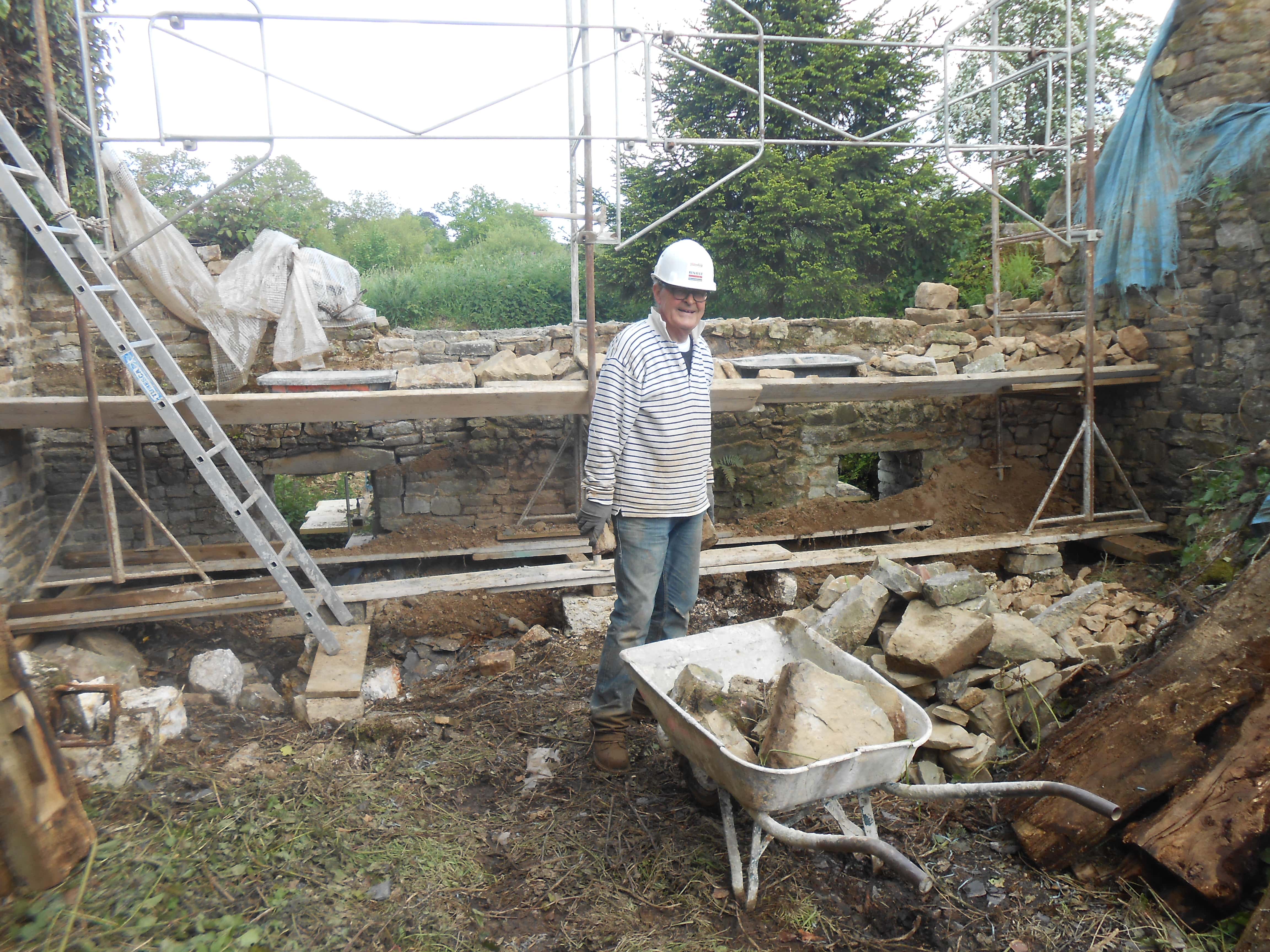 Photo des travaux terminés sur le mur Est, côté des roues à aubes